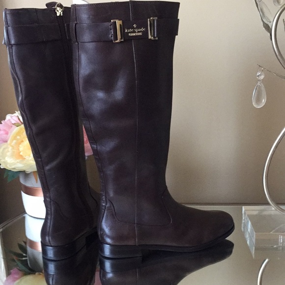 KATE SPADE Ronnie Riding Brown Leather Boots - Picture 6 of 11